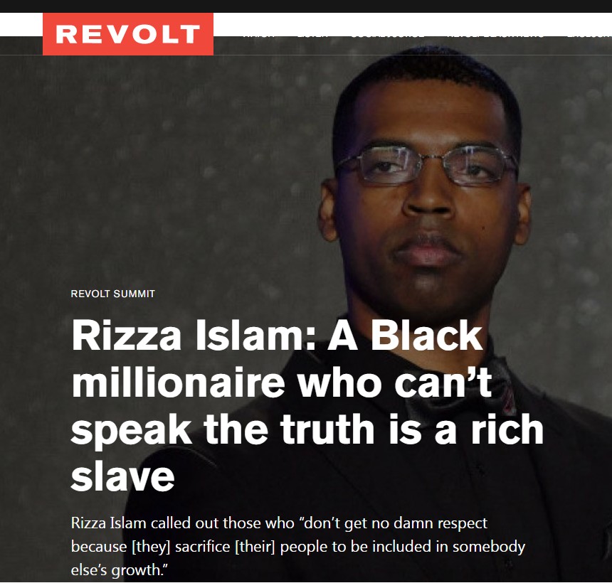 Rizza Islam invited to speak at the 2022 Revolt Summit!